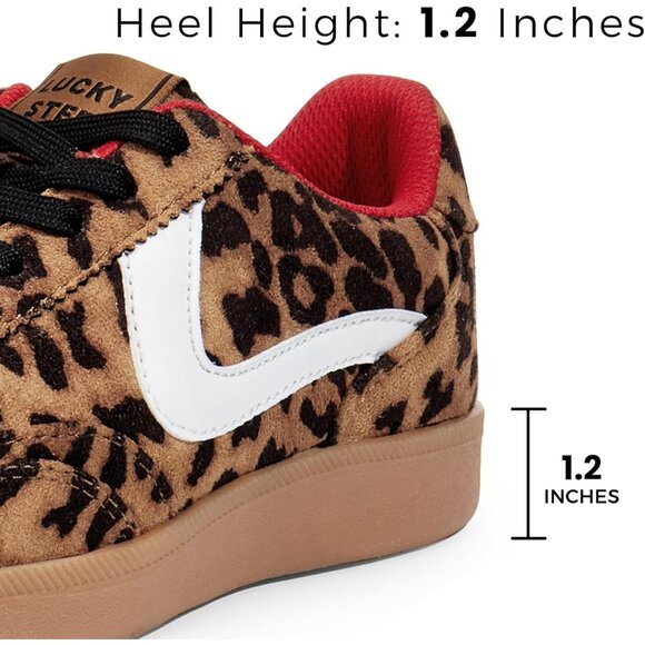 Women's  Leopard Retro Fashion Sneakers Classic Casual Walking Shoes - Picture 2 of 7